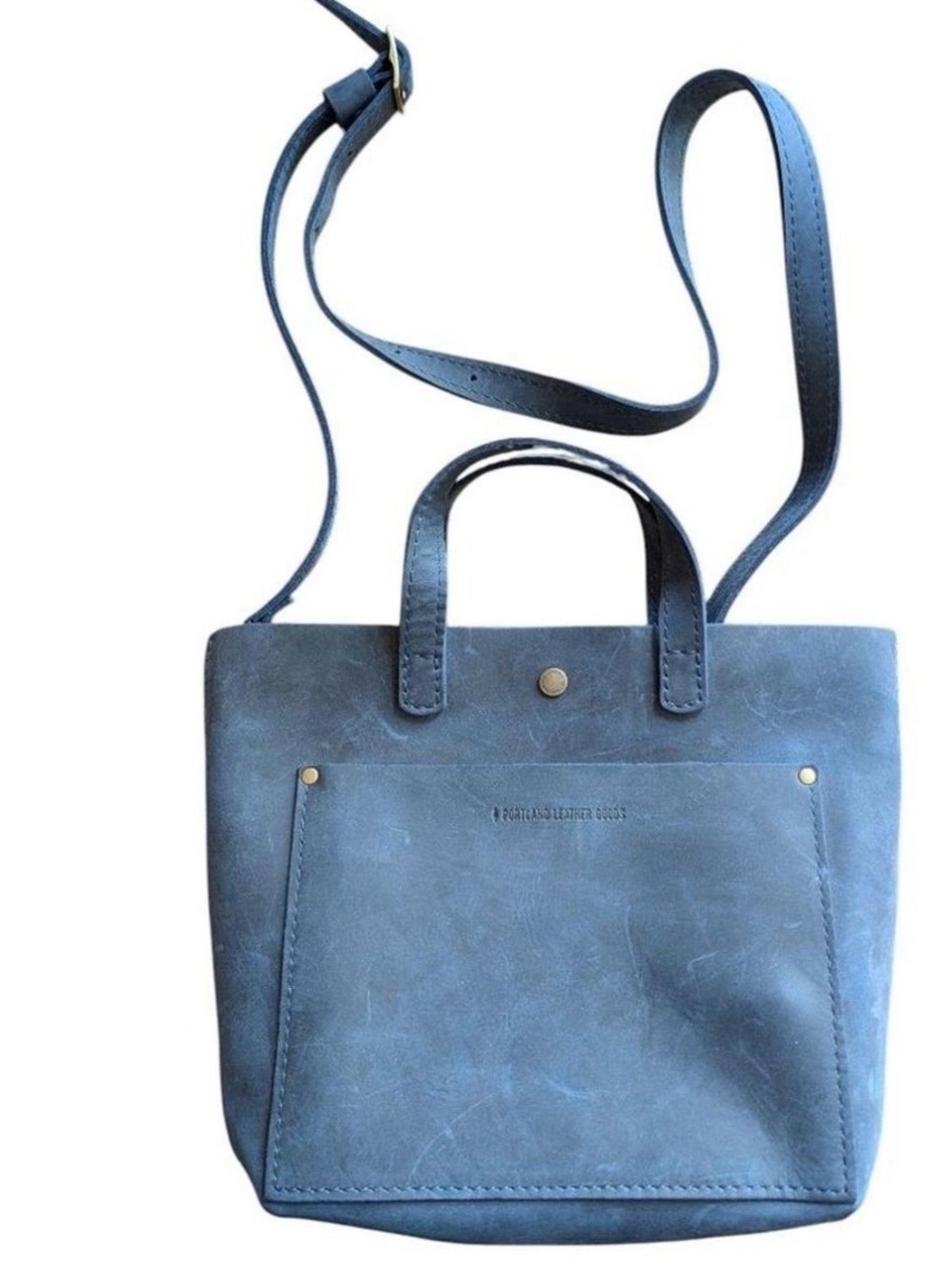 NEW Portland Leather Cowboy Blue Mini Leather Crossbody Tote